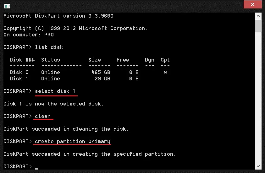 Microsoft DiskPart | Disk Selection