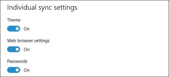 Individual Sync Setting