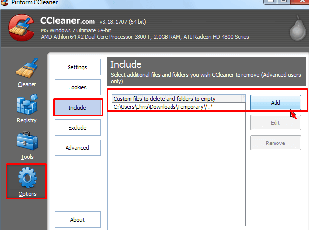 Include Custom file