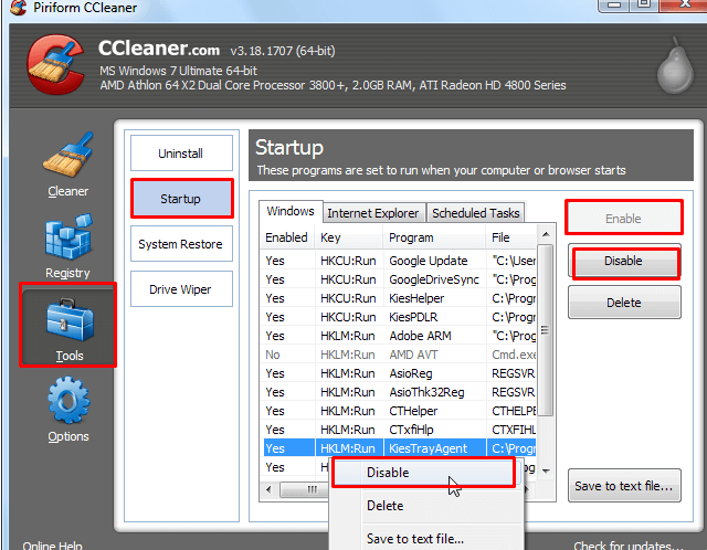 Manage startup Program