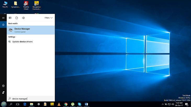 Search typing device manager