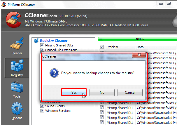 restore the deleted registry