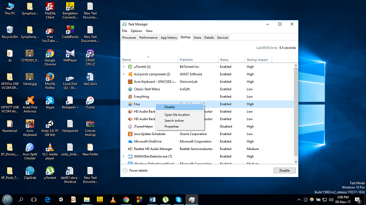 select disable.