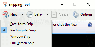 select full screen snip