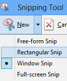 snipping tool and click window snip
