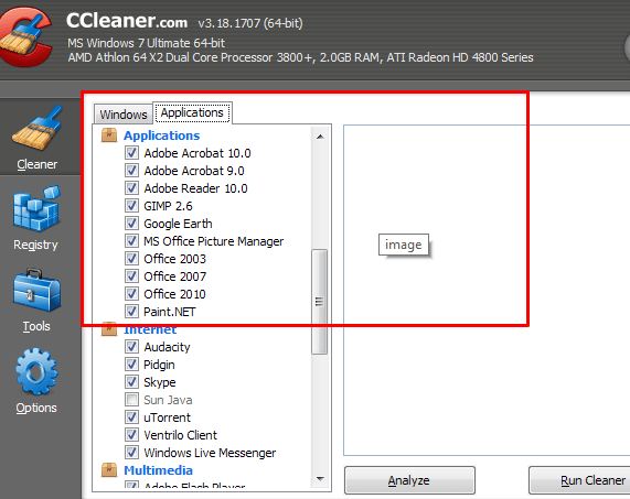 used lists in Windows and other programs