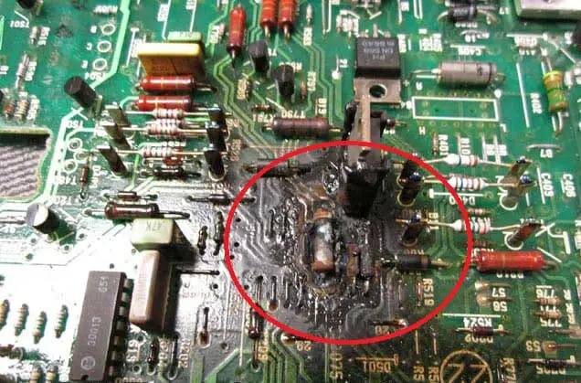 Overheating damaged motherboard