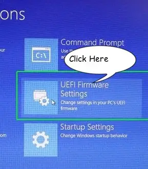 UEFI Firmware Settings of Windows 10