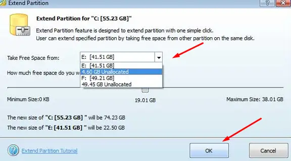 Extend or Extend Partition