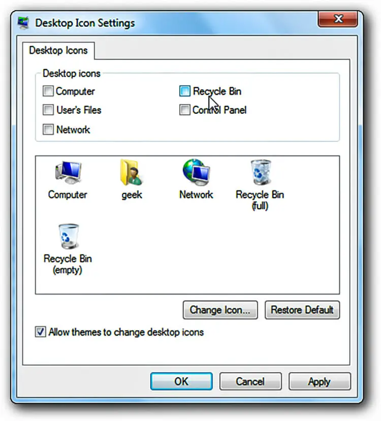Delete the Recycle Bin from Windows 7 or Windows 8 2
