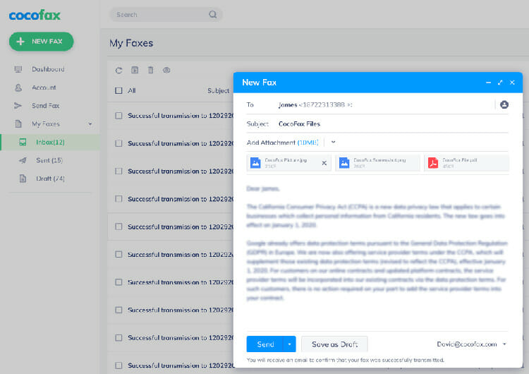 send fax online with cocofax