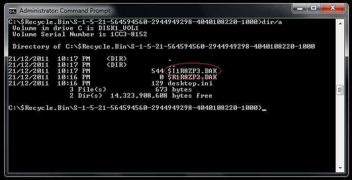 Recover Deleted Files From Empty Recycle Bin via Command Prompt