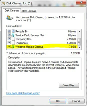 ștergeți automat fișierele Windows update din Windows 7 2