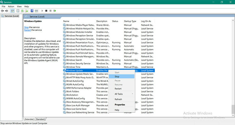 Löschen Sie Windows Update-Dateien manuell in Windows 7 und Windows 10 2a