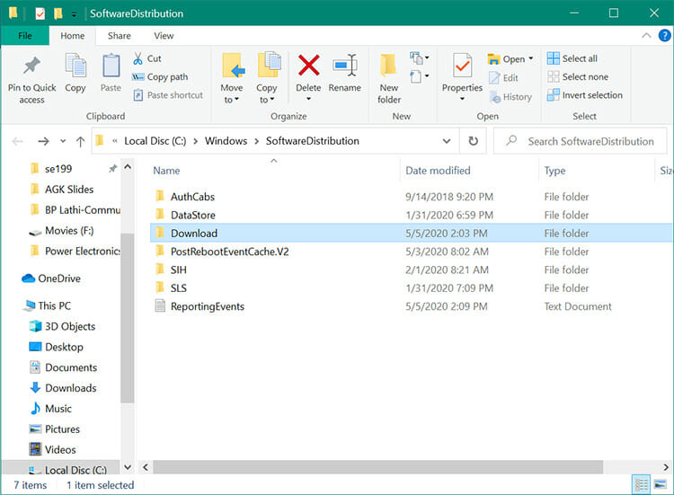 Löschen Sie Windows Update-Dateien manuell in Windows 7 und Windows 10 4a
