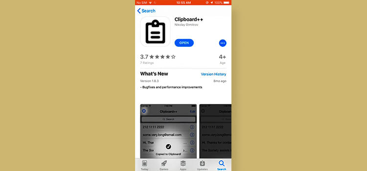 Clipboard in iOS