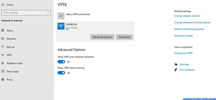 Disconnection of VPN in Windows 10