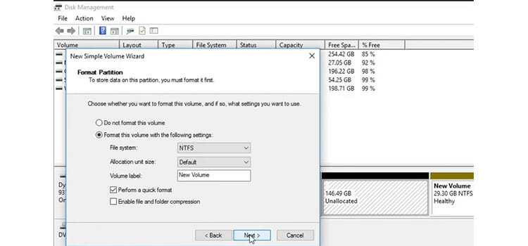 Converting the Unallocated Space to Free Space 3