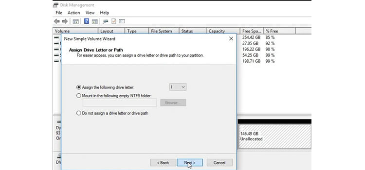 Converting the Unallocated Space to Free Space 4