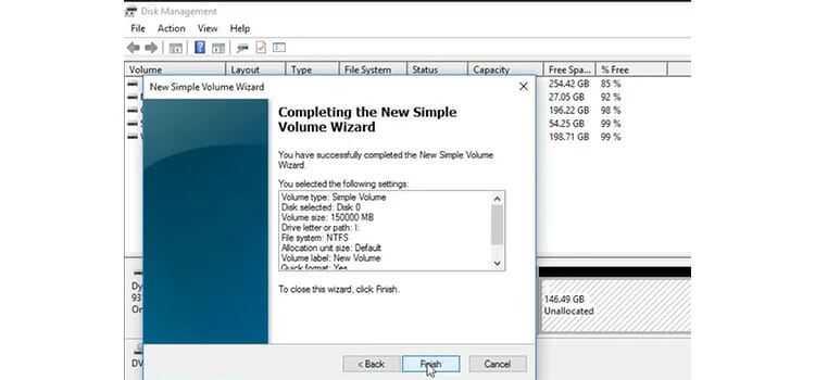 Converting the Unallocated Space to Free Space 5
