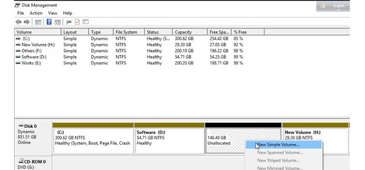 Converting the Unallocated Space to Free Space