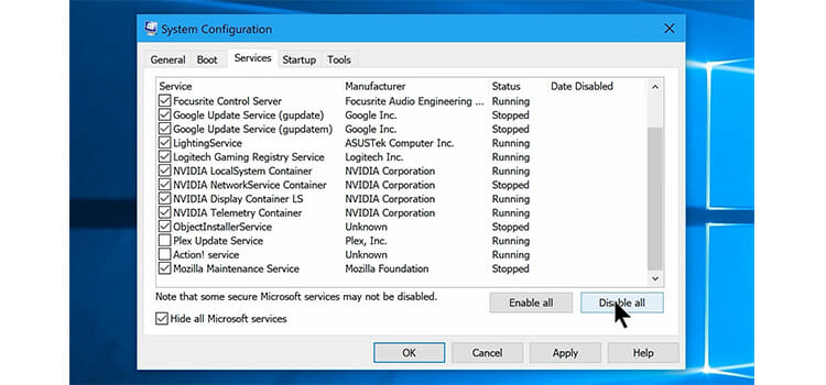 Disable System Configuration Services 2