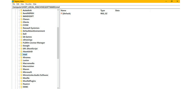 From the Registry Editor 2