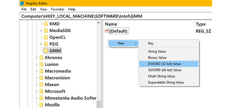 From the Registry Editor 5