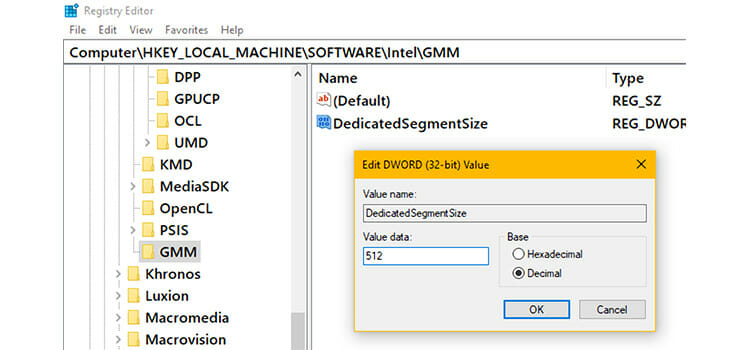From the Registry Editor 7
