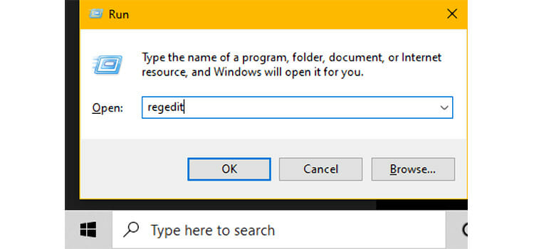 From the Registry Editor