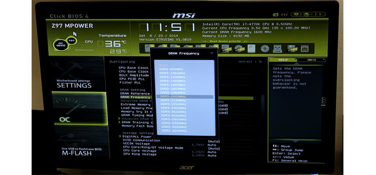 Turning Up The RAM Frequency