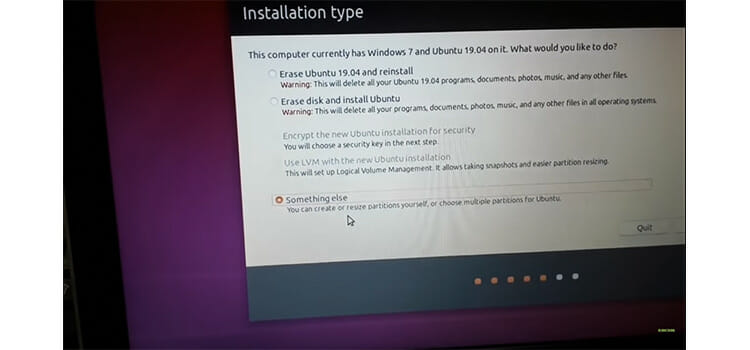 Installing Ubuntu from the Bootable USB drive 7