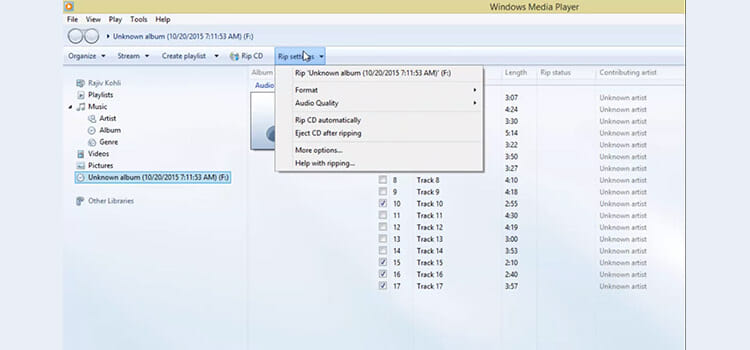 Using Windows Media Player 4a