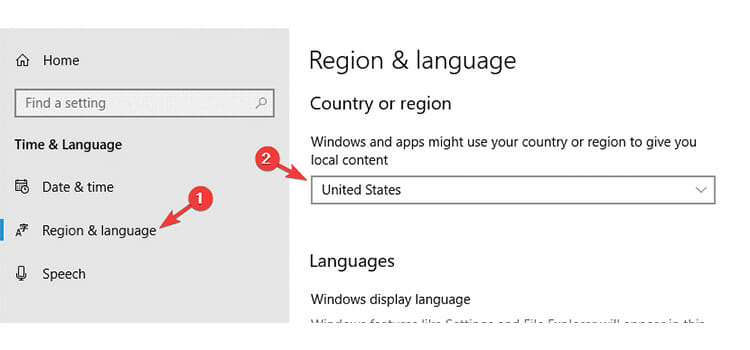 Fix Cortana by changing your region 2