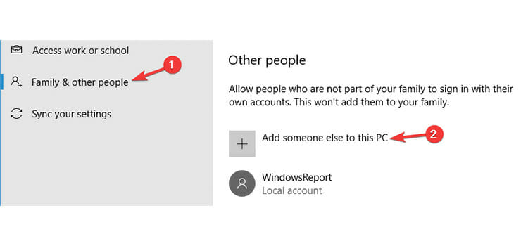 Fix Cortana by creating a new user account 2