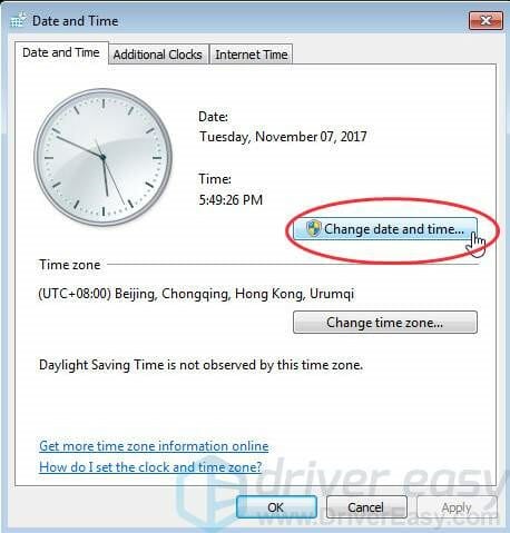 you have to put the correct date and time on your Windows and click OK