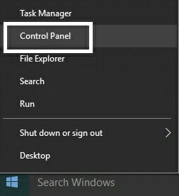 press the Windows Key + I together and select Control Panel