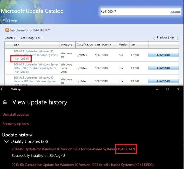 Windows Updates Catalog