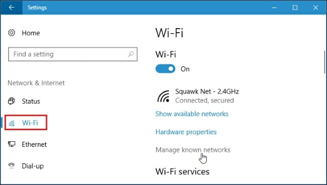 click on the Wi-Fi option