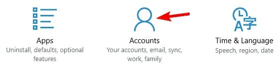 enter Settings, then select Accounts