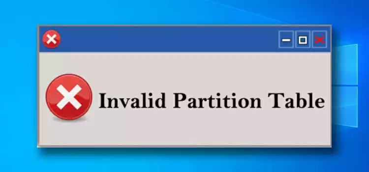 invalid partition table