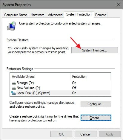 Restore System From Backup