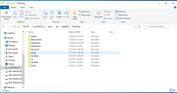 skype received files folder location