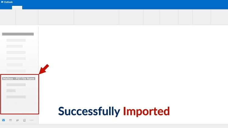 The mailbox can be seen in the left-below corner of the outlook main screen