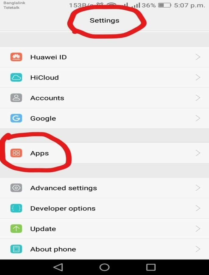 select the ‘Apps’ option (It may vary from device to device, ‘Applications’ or ‘Application Programs’ may also appear).