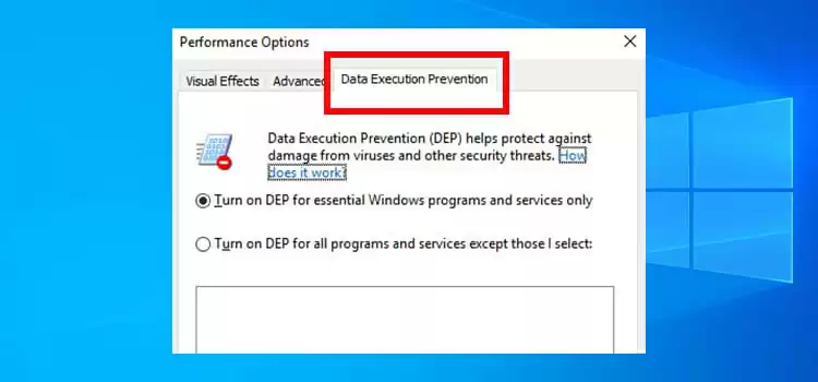 What is data execution prevention