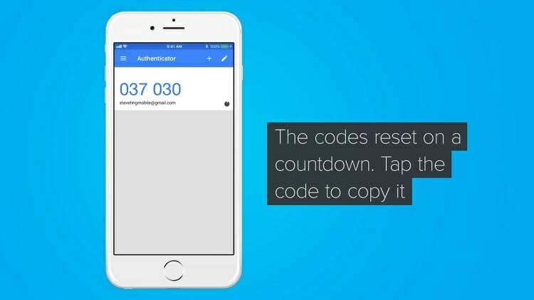 You will see a random generated code on the app. Copy it