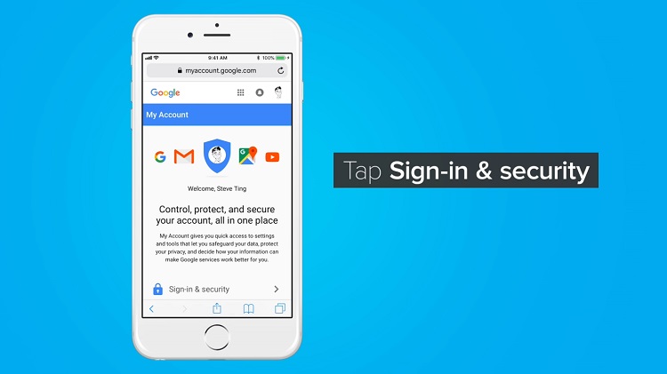 find ‘Sign-in & security’ option. Click on it
