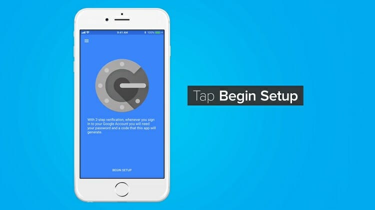 Go back to the authenticator that you had installed earlier. Open the app and tap ‘Begin Setup’