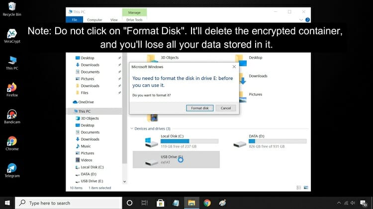 How to Access Files of the Encrypted USB Device Using VeraCrypt?